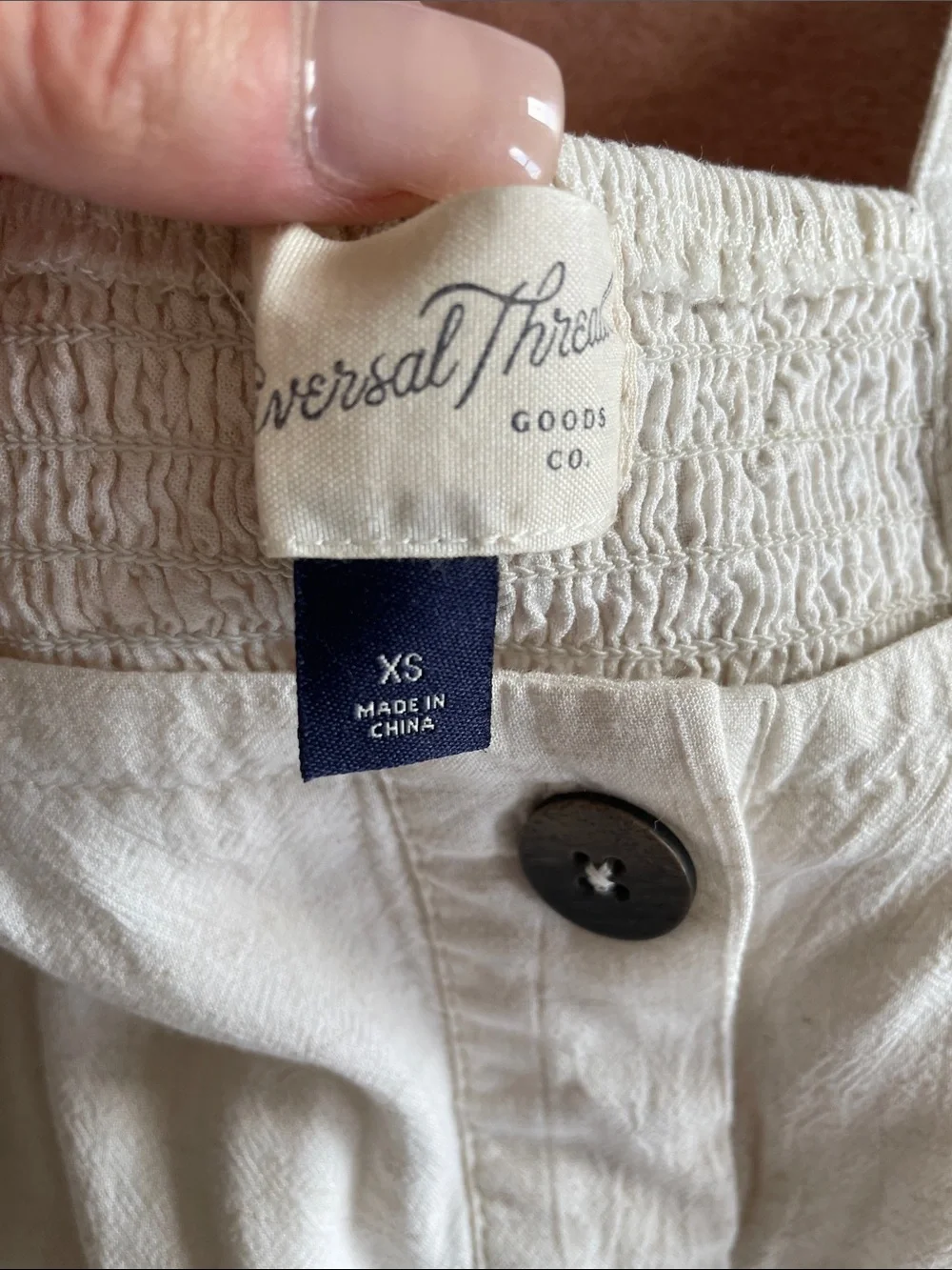 Universal Thread Cream Ruffle Sleeve Button-Front Top - Picture 7 of 8